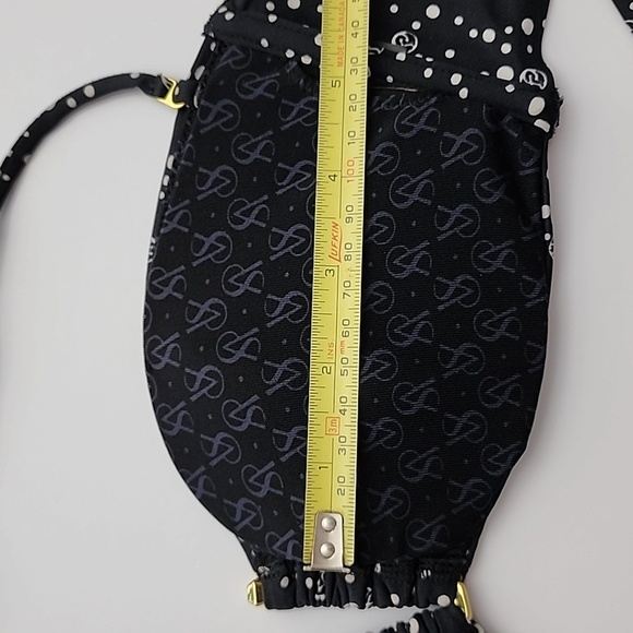 Victoria's Secret Black White Polka  Dot Bikini Bandeau Swim Top Padded Sz Small - Picture 9 of 12
